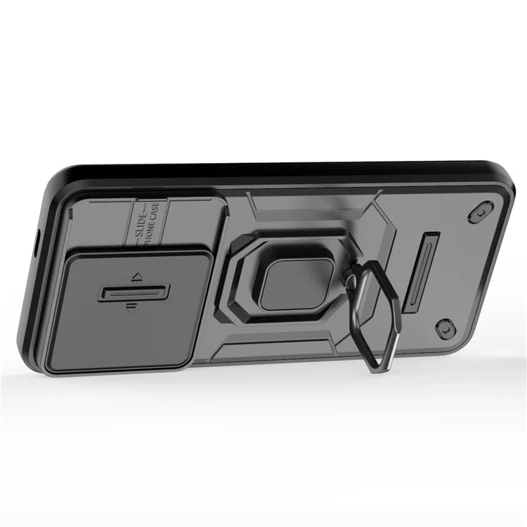 For Xiaomi 14 Pro Case PC+TPU Shockproof Kickstand Phone Protector with Slide Lens Shield