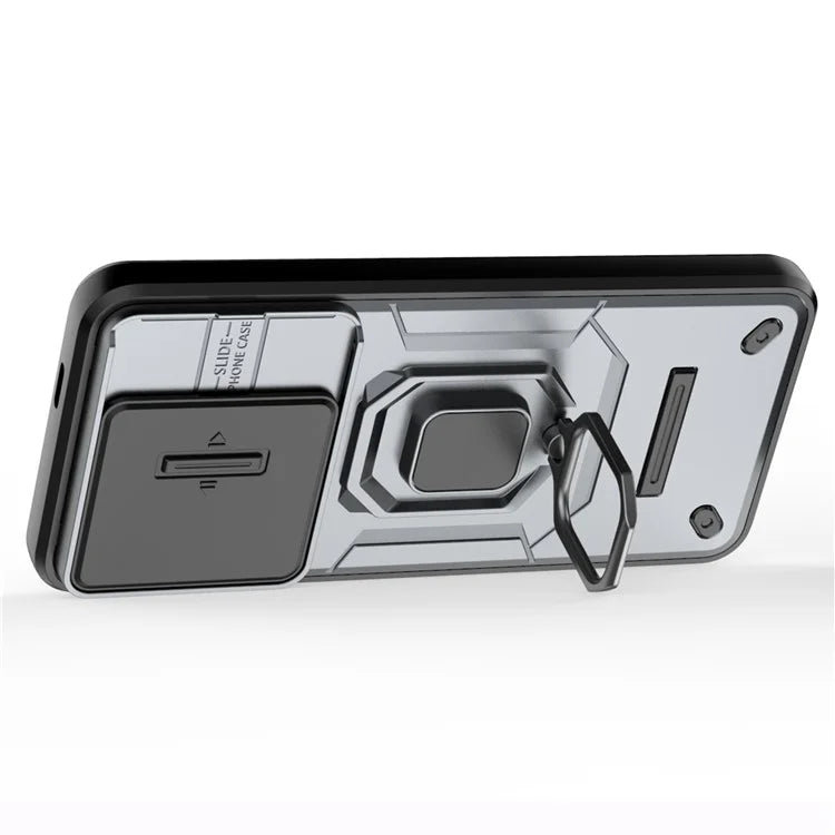 For Xiaomi 14 Pro Case PC+TPU Shockproof Kickstand Phone Protector with Slide Lens Shield