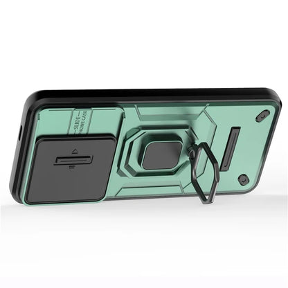 For Xiaomi 14 Pro Case PC+TPU Shockproof Kickstand Phone Protector with Slide Lens Shield