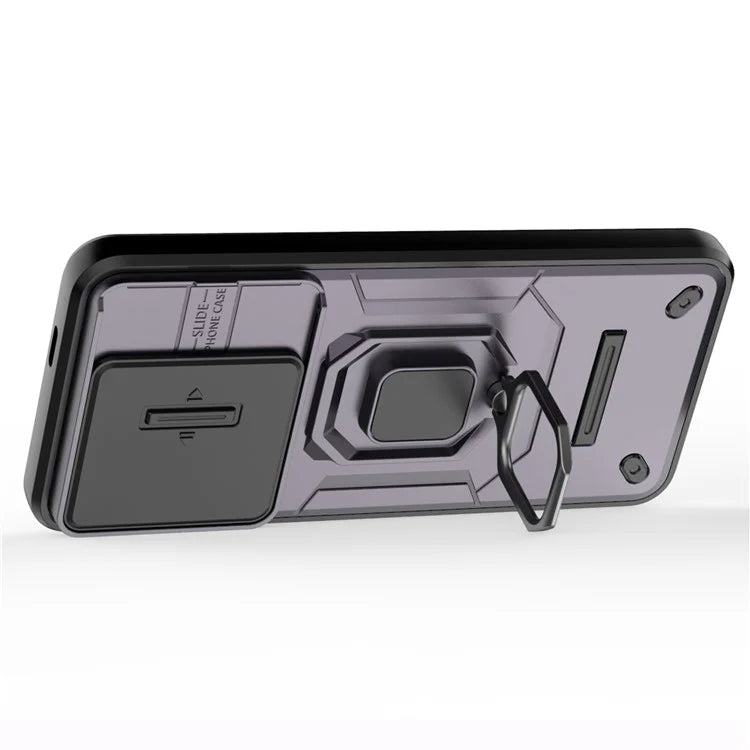 For Xiaomi 14 Pro Case PC+TPU Shockproof Kickstand Phone Protector with Slide Lens Shield