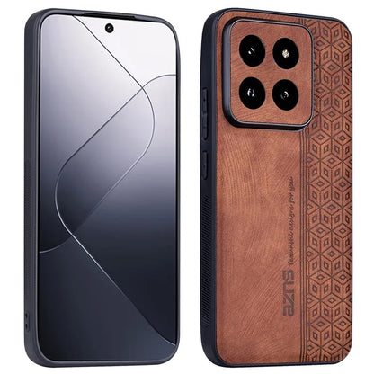 AZNS For Xiaomi 14 Pro Phone Case PU Leather Non-Slip Grip Back Cover