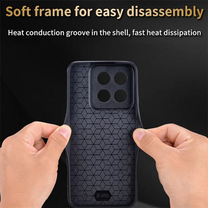 AZNS For Xiaomi 14 Pro Phone Case PU Leather Non-Slip Grip Back Cover