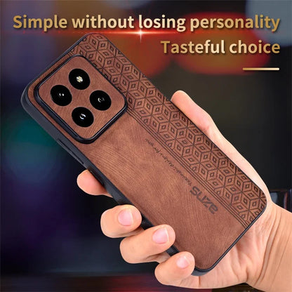 AZNS For Xiaomi 14 Pro Phone Case PU Leather Non-Slip Grip Back Cover