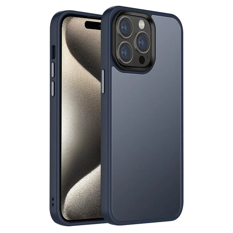 For iPhone 15 Pro Cell Phone Case Drop-proof Matte Anti-stains TPU+PC Shell Cover