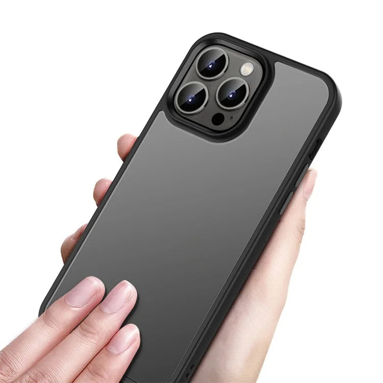 For iPhone 15 Pro Cell Phone Case Drop-proof Matte Anti-stains TPU+PC Shell Cover