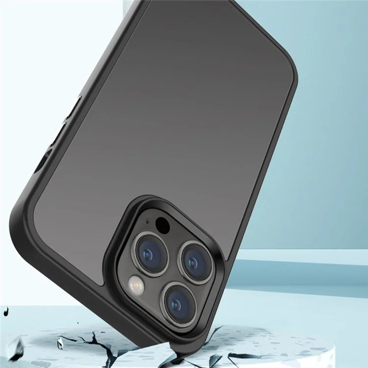 For iPhone 15 Pro Cell Phone Case Drop-proof Matte Anti-stains TPU+PC Shell Cover