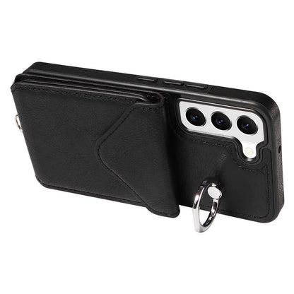 005 For Samsung Galaxy S22 5G Case Litchi Texture Card Slots Magnetic Phone Protective Cover