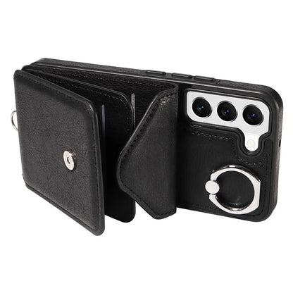 005 For Samsung Galaxy S22 5G Case Litchi Texture Card Slots Magnetic Phone Protective Cover