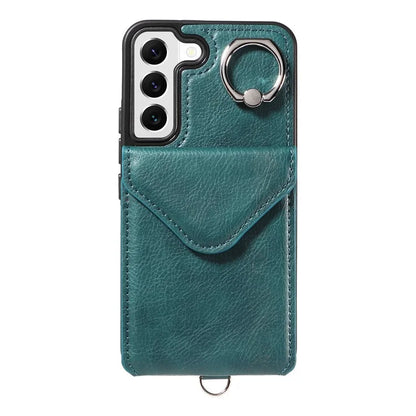 005 For Samsung Galaxy S22 5G Case Litchi Texture Card Slots Magnetic Phone Protective Cover