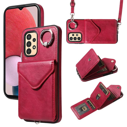 005 For Samsung Galaxy A13 4G / 5G / A04 4G / A04s 4G Case PU Leather Card Slots Phone Cover