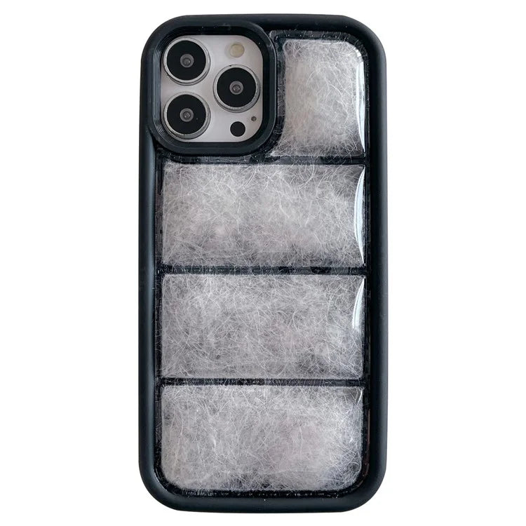 For iPhone 15 Pro Max Down Jacket Phone Case Soft Touch TPU Protective Cover