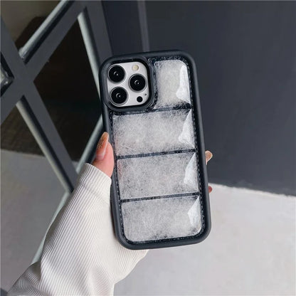 For iPhone 15 Pro Max Down Jacket Phone Case Soft Touch TPU Protective Cover