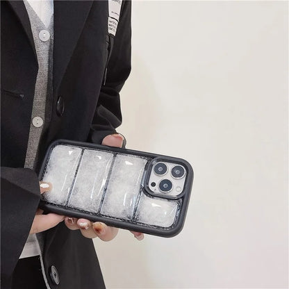 For iPhone 15 Pro Max Down Jacket Phone Case Soft Touch TPU Protective Cover