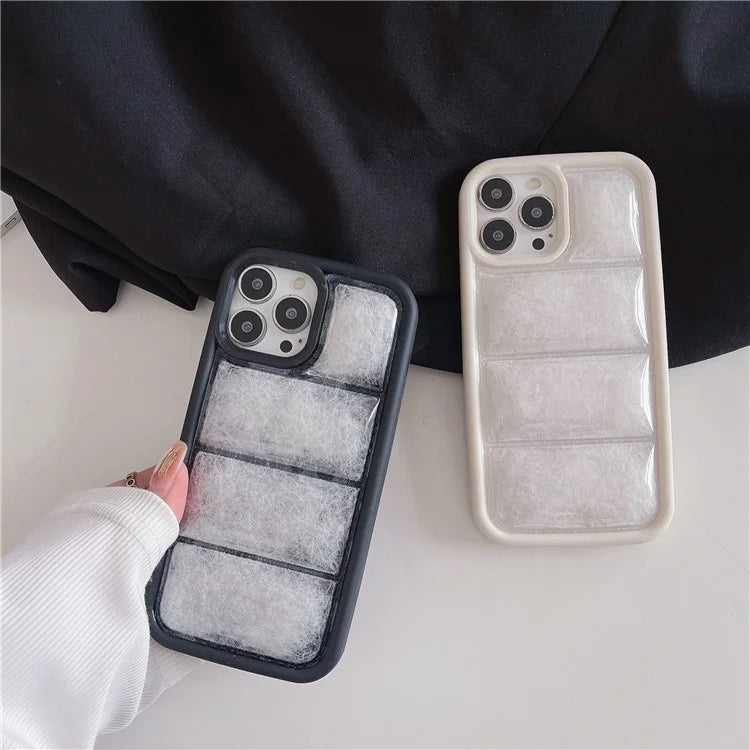 For iPhone 15 Pro Max Down Jacket Phone Case Soft Touch TPU Protective Cover