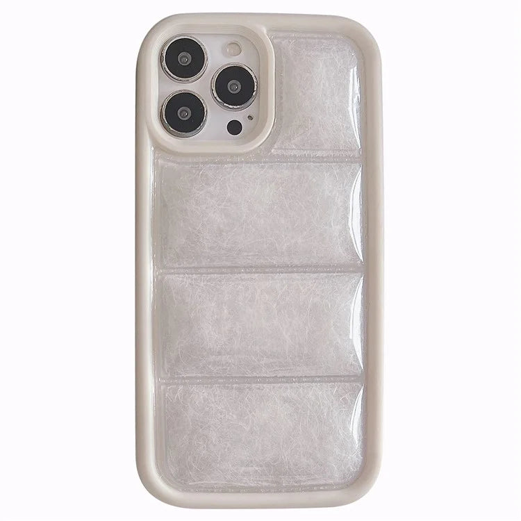 For iPhone 15 Pro Max Down Jacket Phone Case Soft Touch TPU Protective Cover