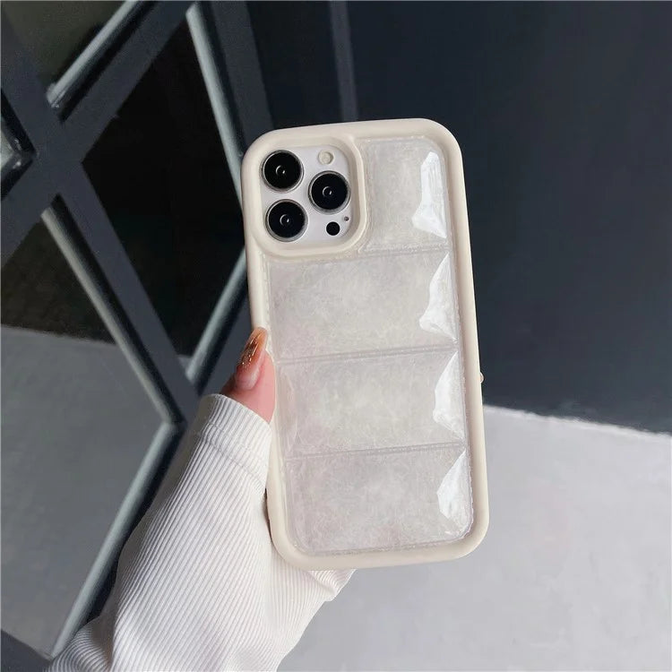 For iPhone 15 Pro Max Down Jacket Phone Case Soft Touch TPU Protective Cover