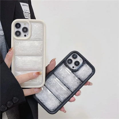 For iPhone 15 Pro Max Down Jacket Phone Case Soft Touch TPU Protective Cover