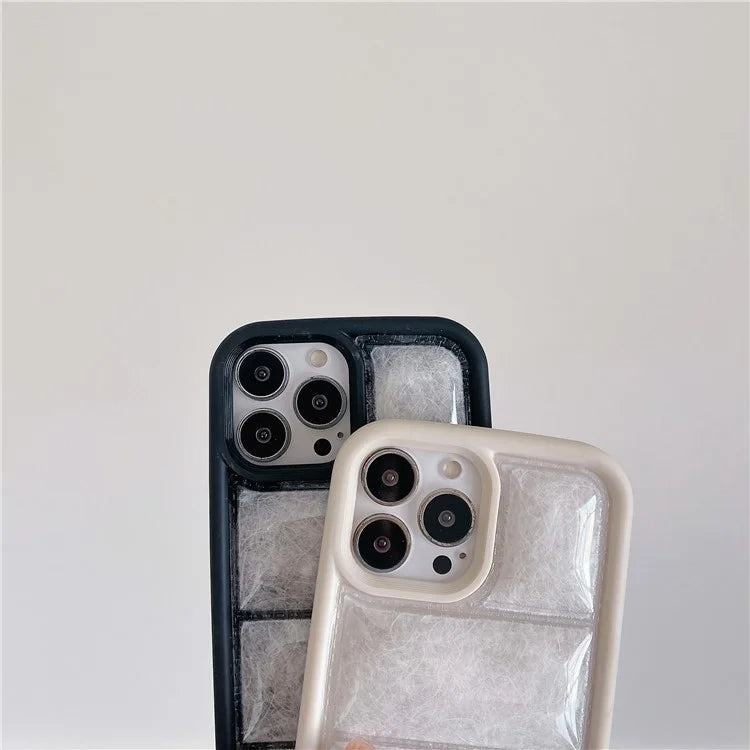 For iPhone 15 Pro Max Down Jacket Phone Case Soft Touch TPU Protective Cover