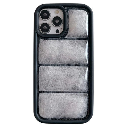 For iPhone 15 Pro TPU Phone Case Puffer Jacket Shockproof Cover