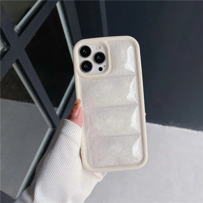 For iPhone 15 Pro TPU Phone Case Puffer Jacket Shockproof Cover