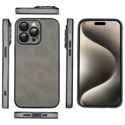 For iPhone 15 Pro Max Phone Cases with Camera Lens Protector Leather + TPU Protective Cover