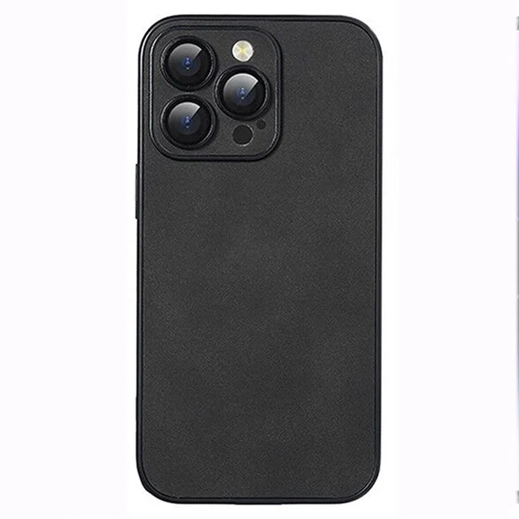 For iPhone 15 Pro Max Phone Cases with Camera Lens Protector Leather + TPU Protective Cover