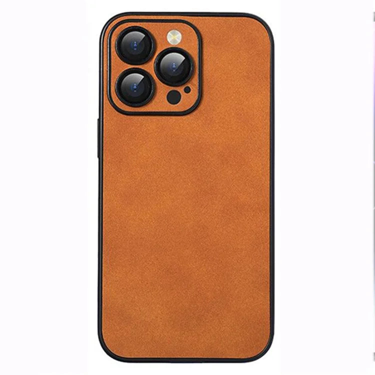 For iPhone 15 Pro Max Phone Cases with Camera Lens Protector Leather + TPU Protective Cover
