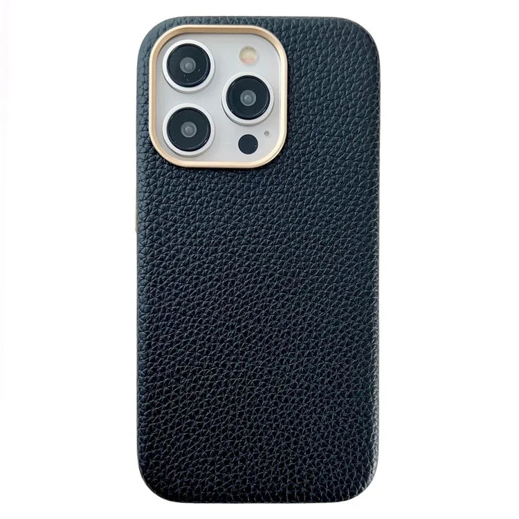 For iPhone 14 Pro Magnetic Phone Case Litchi Texture Protective Cover Compatible with MagSafe