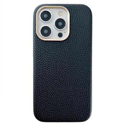 For iPhone 14 Pro Magnetic Phone Case Litchi Texture Protective Cover Compatible with MagSafe