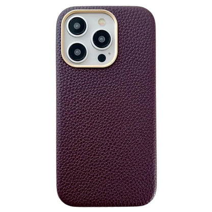 For iPhone 14 Pro Magnetic Phone Case Litchi Texture Protective Cover Compatible with MagSafe