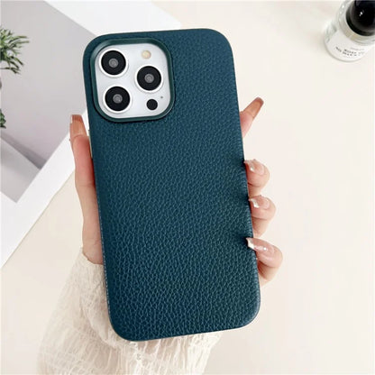For iPhone 14 Pro Cell Phone Cases Litchi Texture PU Leather Coated TPU Cover