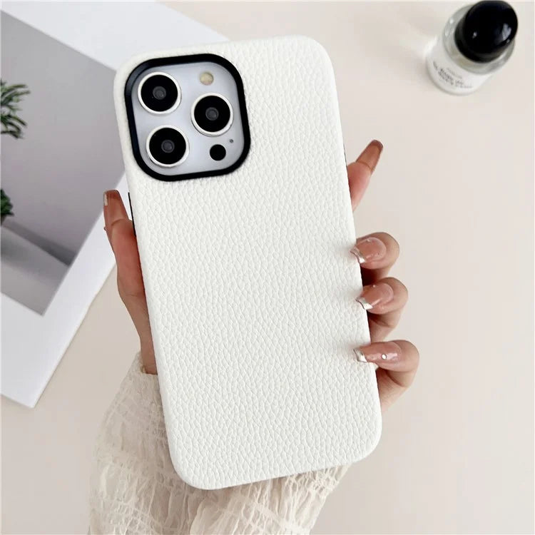 For iPhone 14 Pro Cell Phone Cases Litchi Texture PU Leather Coated TPU Cover