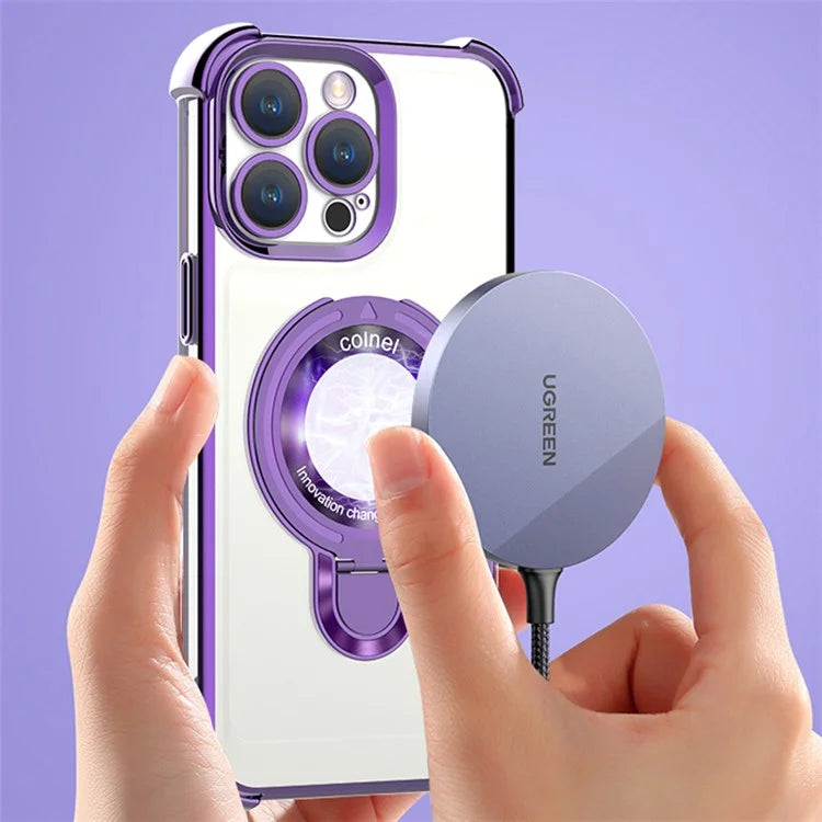 For iPhone 15 Pro Max Magnetic Case Ring Holder Kickstand Phone Cover