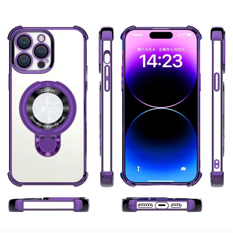 For iPhone 15 Pro Max Magnetic Case Ring Holder Kickstand Phone Cover