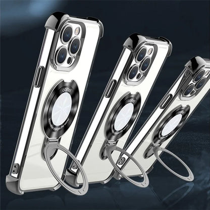 For iPhone 15 Pro Max Magnetic Case Ring Holder Kickstand Phone Cover