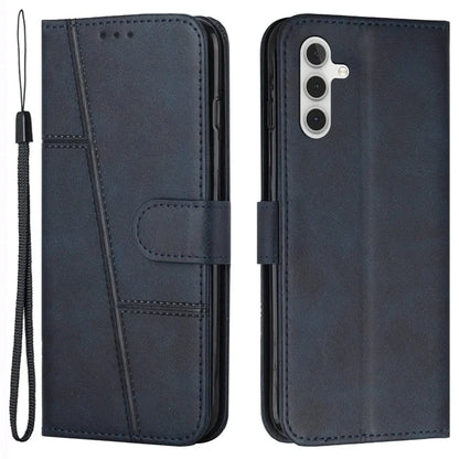 For Samsung Galaxy S24 Case PU Leather Wallet Calf Texture Shockproof Phone Cover