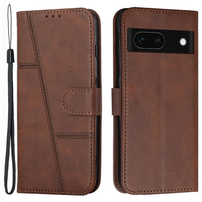 For Google Pixel 8a Case Leather Wallet Stand Calf Texture Mobile Phone Cover