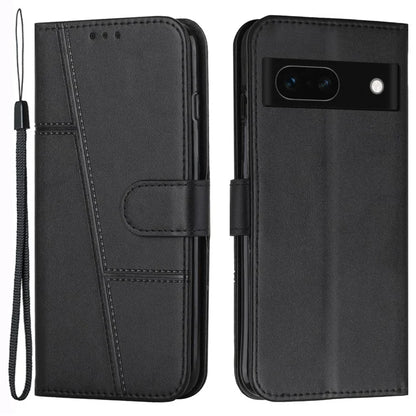 For Google Pixel 8a Case Leather Wallet Stand Calf Texture Mobile Phone Cover