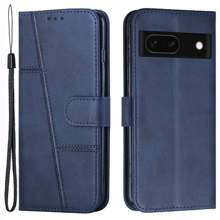 For Google Pixel 8a Case Leather Wallet Stand Calf Texture Mobile Phone Cover