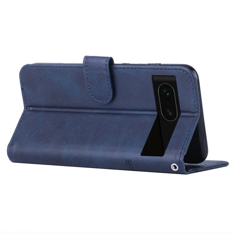 For Google Pixel 8a Case Leather Wallet Stand Calf Texture Mobile Phone Cover