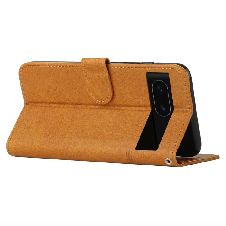 For Google Pixel 8a Case Leather Wallet Stand Calf Texture Mobile Phone Cover