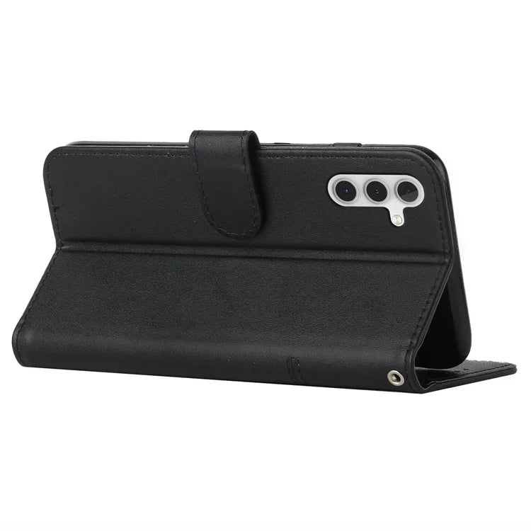 For Samsung Galaxy S24+ Cell Phone Case PU Leather Drop-proof Cover with Wallet