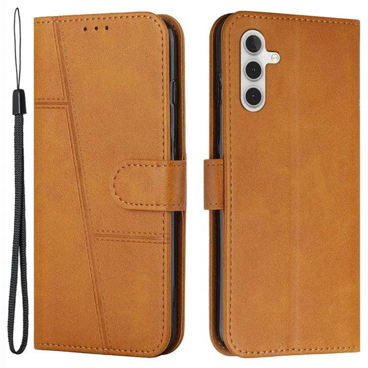 For Samsung Galaxy S24+ Cell Phone Case PU Leather Drop-proof Cover with Wallet