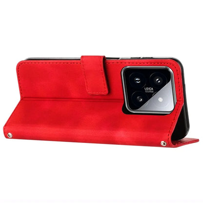 For Xiaomi 14 Case Anti-fall Triangle Imprinted PU Leather Wallet Stand Phone Cover