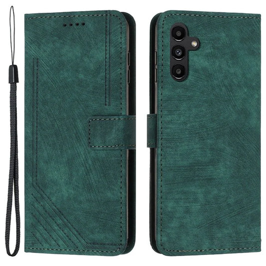 For Samsung Galaxy A25 5G (Global) (161.0 x 76.5 x 8.3mm) Case PU Leather Phone Stand Cover Skin-touch Imprinted Shell Wallet