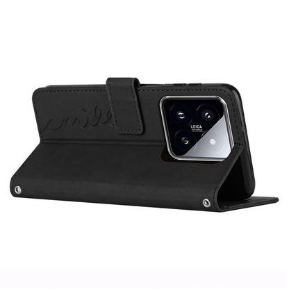 For Xiaomi 14 Cell Phone Case Heart Shape Imprinted PU Leather Stand Cover
