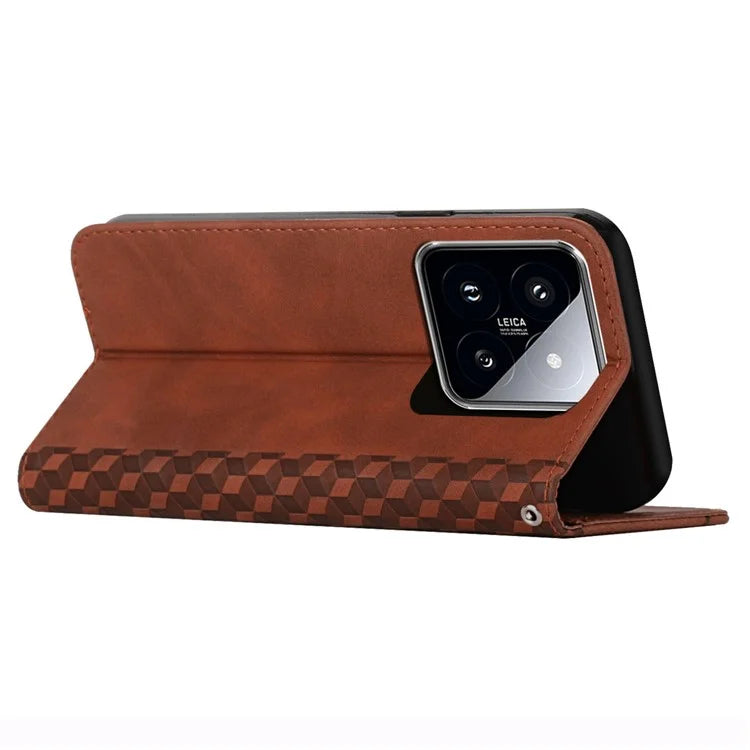 For Xiaomi 14 Pro Cell Phone Case Imprinted Pattern Skin-touch Wallet Leather Phone Shell
