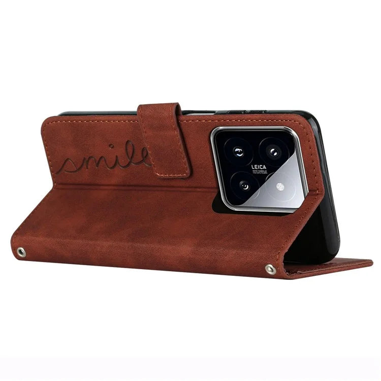 For Xiaomi 14 Pro Cell Phone Case Leather Drop-proof Cover with Wallet Stand
