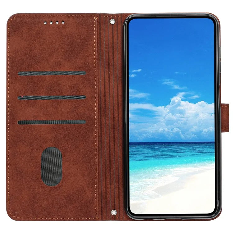 For Samsung Galaxy A25 5G (Global) (161.0 x 76.5 x 8.3mm) Cell Phone Case Magnetic Clasp Imprinted Leather Wallet Cover