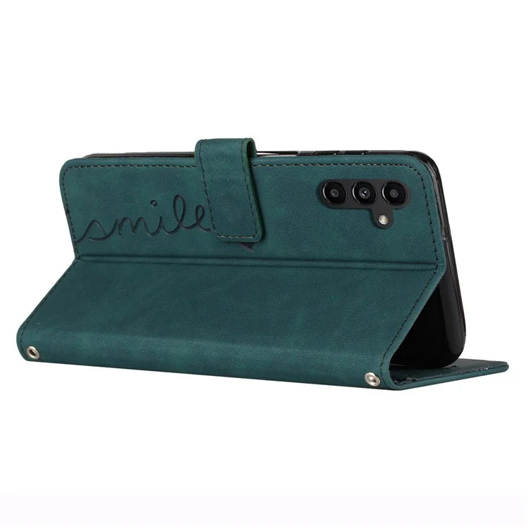 For Samsung Galaxy A25 5G (Global) (161.0 x 76.5 x 8.3mm) Cell Phone Case Magnetic Clasp Imprinted Leather Wallet Cover